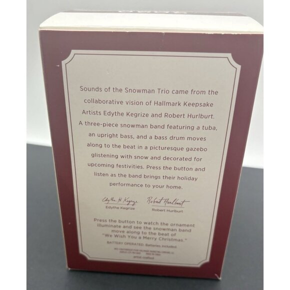 Hallmark 2020 Snowman Band Magic Sound Move Keepsake Ornament Club Exclusive New - Picture 6 of 7